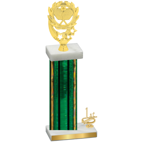 Accented Single Green Glacier First Place Pickleball Trophy