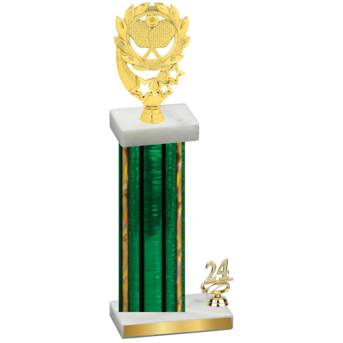 Accented Single Green Glacier Year Pickleball Trophy