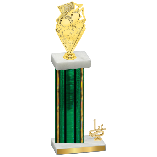 Accented Single Green Glacier First Place Pickleball Trophy