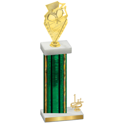 Accented Single Green Glacier First Place Pickleball Trophy