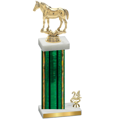 Accented Single Green Glacier Year Horses Trophy