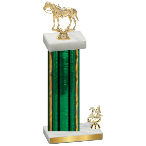 Accented Single Green Glacier Year Horses Trophy