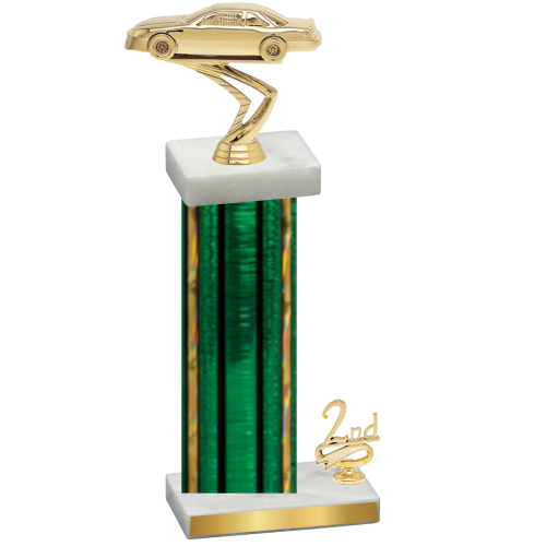 Accented Single Green Glacier Second Place Cars Trophy