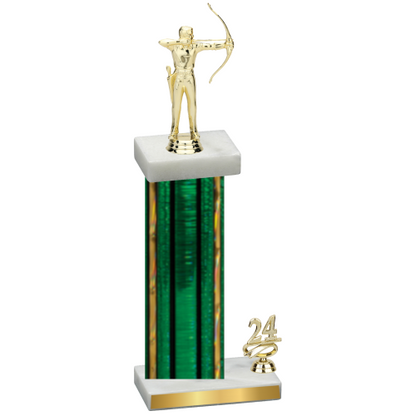 Accented Single Green Glacier Year Archery Trophy