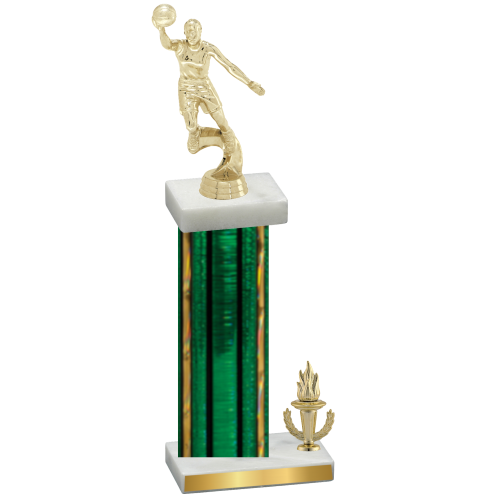 Accented Single Green Glacier Victory Basketball Trophy