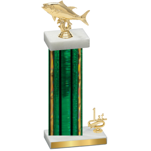 Accented Single Green Glacier First Place Fishing Trophy