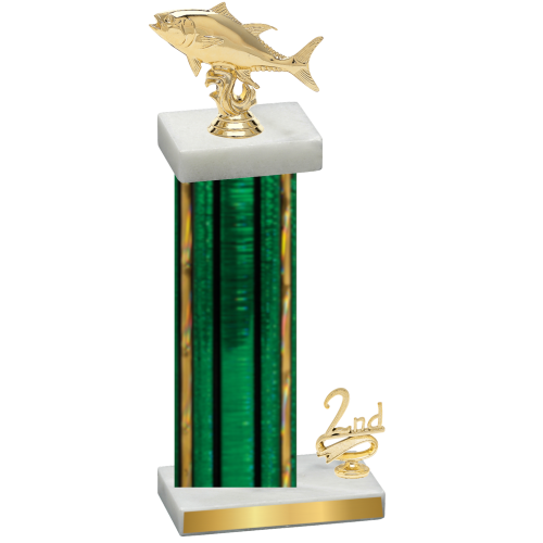 Accented Single Green Glacier Second Place Fishing Trophy