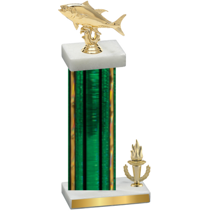 Accented Single Green Glacier Victory Fishing Trophy