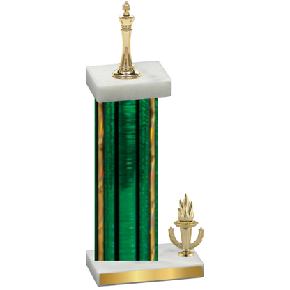 Accented Single Green Glacier Victory Chess Trophy