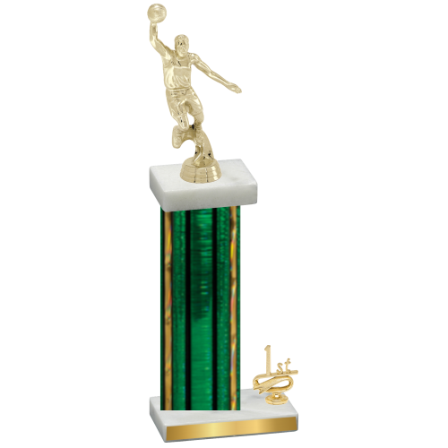 Accented Single Green Glacier First Place Basketball Trophy