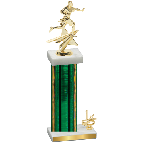 Accented Single Green Glacier First Place Flag Football Trophy