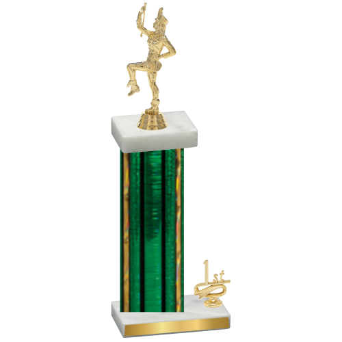 Accented Single Green Glacier First Place Majorette Trophy