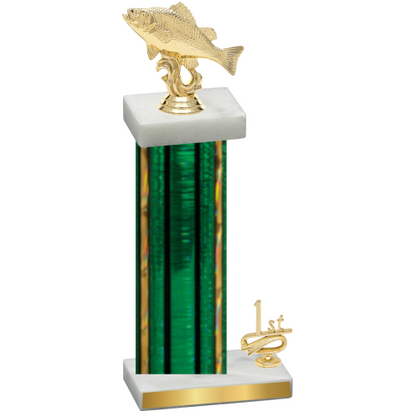 Accented Single Green Glacier First Place Fishing Trophy