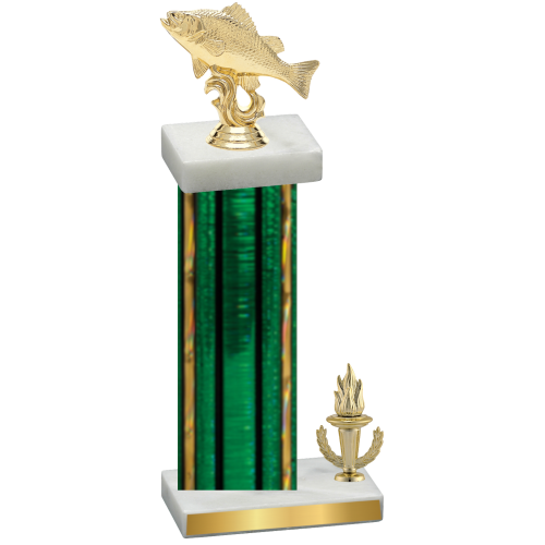 Accented Single Green Glacier Victory Fishing Trophy