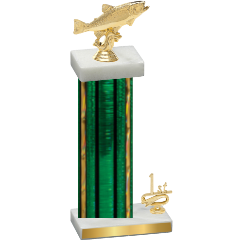 Accented Single Green Glacier First Place Fishing Trophy