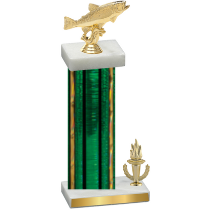 Accented Single Green Glacier Victory Fishing Trophy