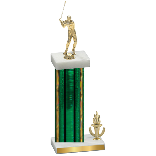 Accented Single Green Glacier Victory Golf Trophy