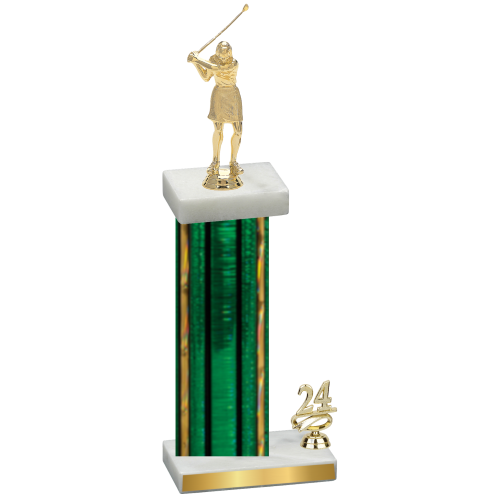 Accented Single Green Glacier Year Golf Trophy