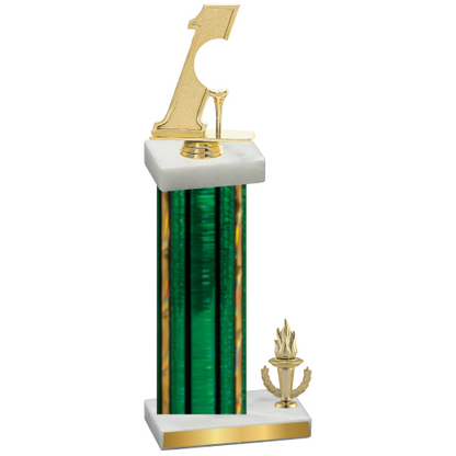 Accented Single Green Glacier Victory Golf Trophy