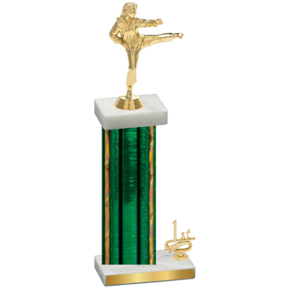 Accented Single Green Glacier First Place Karate Trophy