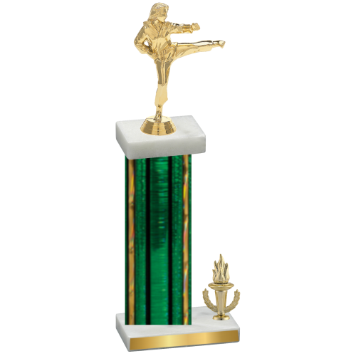 Accented Single Green Glacier Victory Karate Trophy