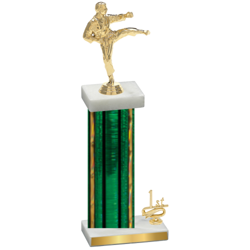 Accented Single Green Glacier First Place Karate Trophy