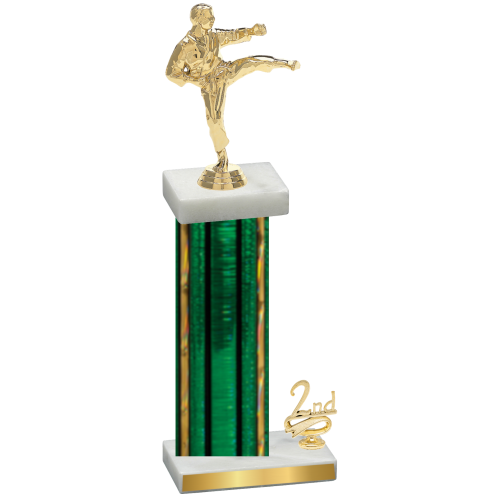 Accented Single Green Glacier Second Place Karate Trophy