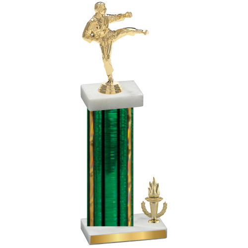 Accented Single Green Glacier Victory Karate Trophy