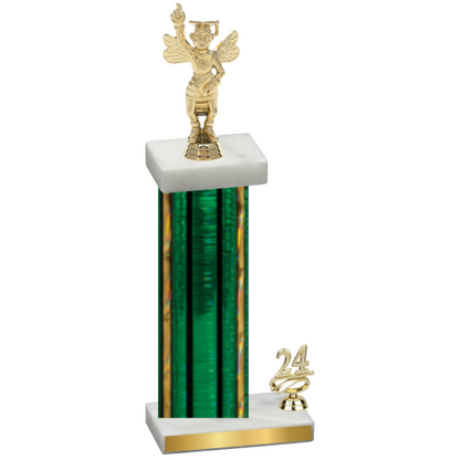 Accented Single Green Glacier Year Academics Trophy