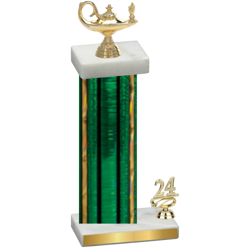 Accented Single Green Glacier Year Academics Trophy