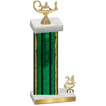 Accented Single Green Glacier Year Academics Trophy