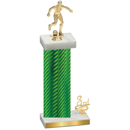 Accented Single Green Carbon Fiber Third Place Soccer Trophy