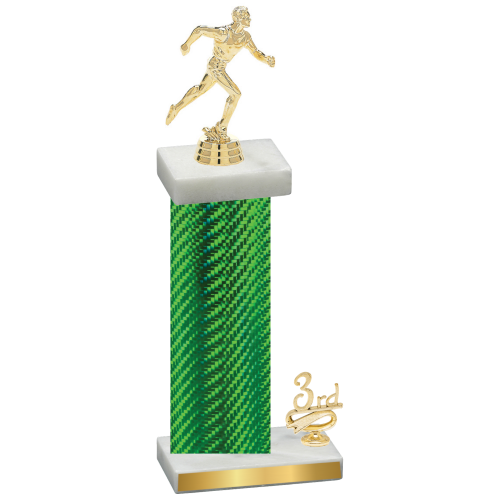 Accented Single Green Carbon Fiber Third Place Running Trophy