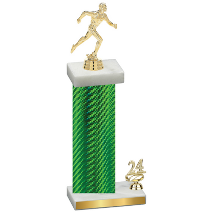 Accented Single Green Carbon Fiber Year Running Trophy