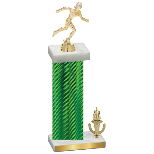 Accented Single Green Carbon Fiber Victory Running Trophy