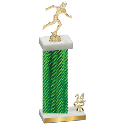 Accented Single Green Carbon Fiber Year Running Trophy