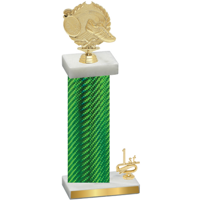 Accented Single Green Carbon Fiber First Place Running Trophy