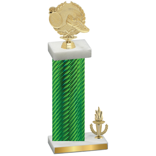 Accented Single Green Carbon Fiber Victory Running Trophy