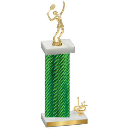 Accented Single Green Carbon Fiber First Place Tennis Trophy