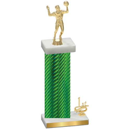 Accented Single Green Carbon Fiber First Place Volleyball Trophy