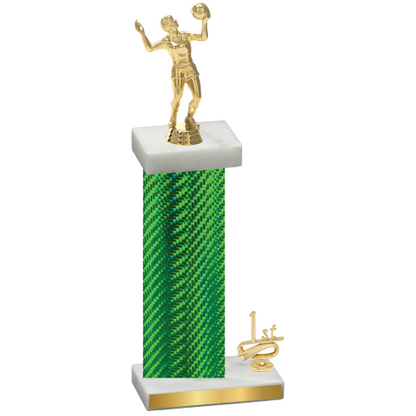 Accented Single Green Carbon Fiber First Place Volleyball Trophy