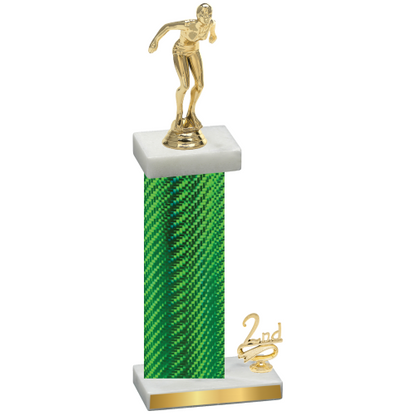 Accented Single Green Carbon Fiber Second Place Tennis Trophy