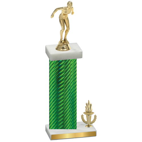 Accented Single Green Carbon Fiber Victory Tennis Trophy