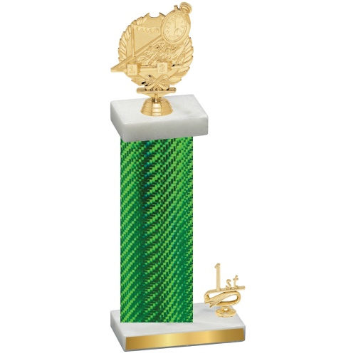 Accented Single Green Carbon Fiber First Place Swimming Trophy