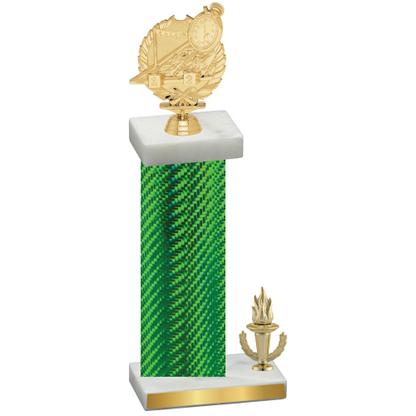 Accented Single Green Carbon Fiber Victory Swimming Trophy