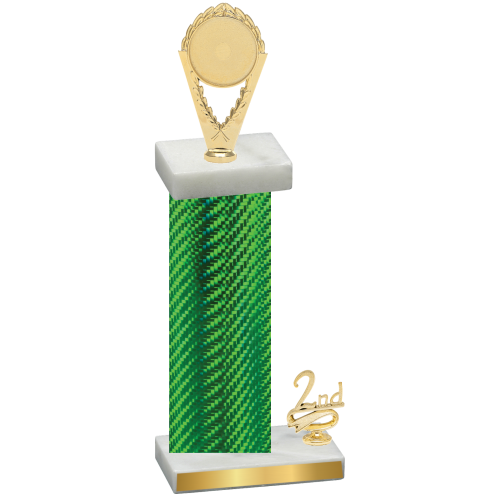 Accented Single Green Carbon Fiber Second Place Insert Trophy