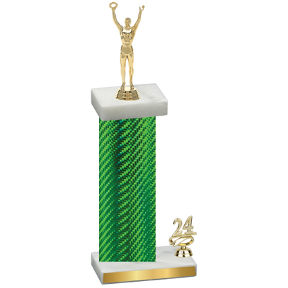 Accented Single Green Carbon Fiber Year Victory Trophy