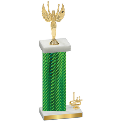 Accented Single Green Carbon Fiber First Place Victory Trophy