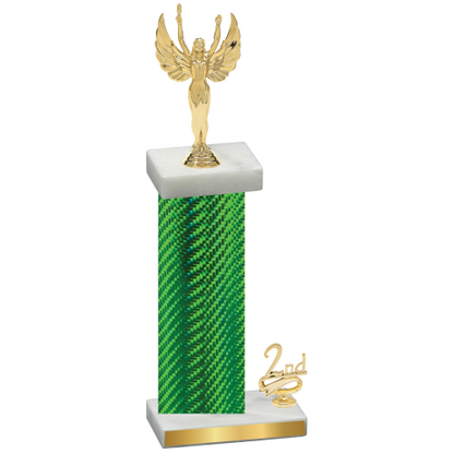 Accented Single Green Carbon Fiber Second Place Victory Trophy