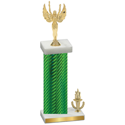 Accented Single Green Carbon Fiber Victory Victory Trophy